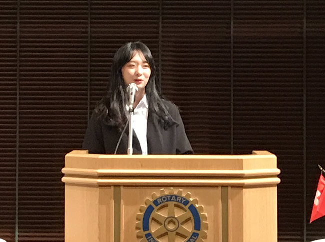 2019年10月29日 第1109回例会　「米山奨学生卓話」