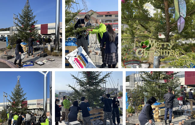 「地区補助金事業　クリスマスツリー飾りつけ作業」